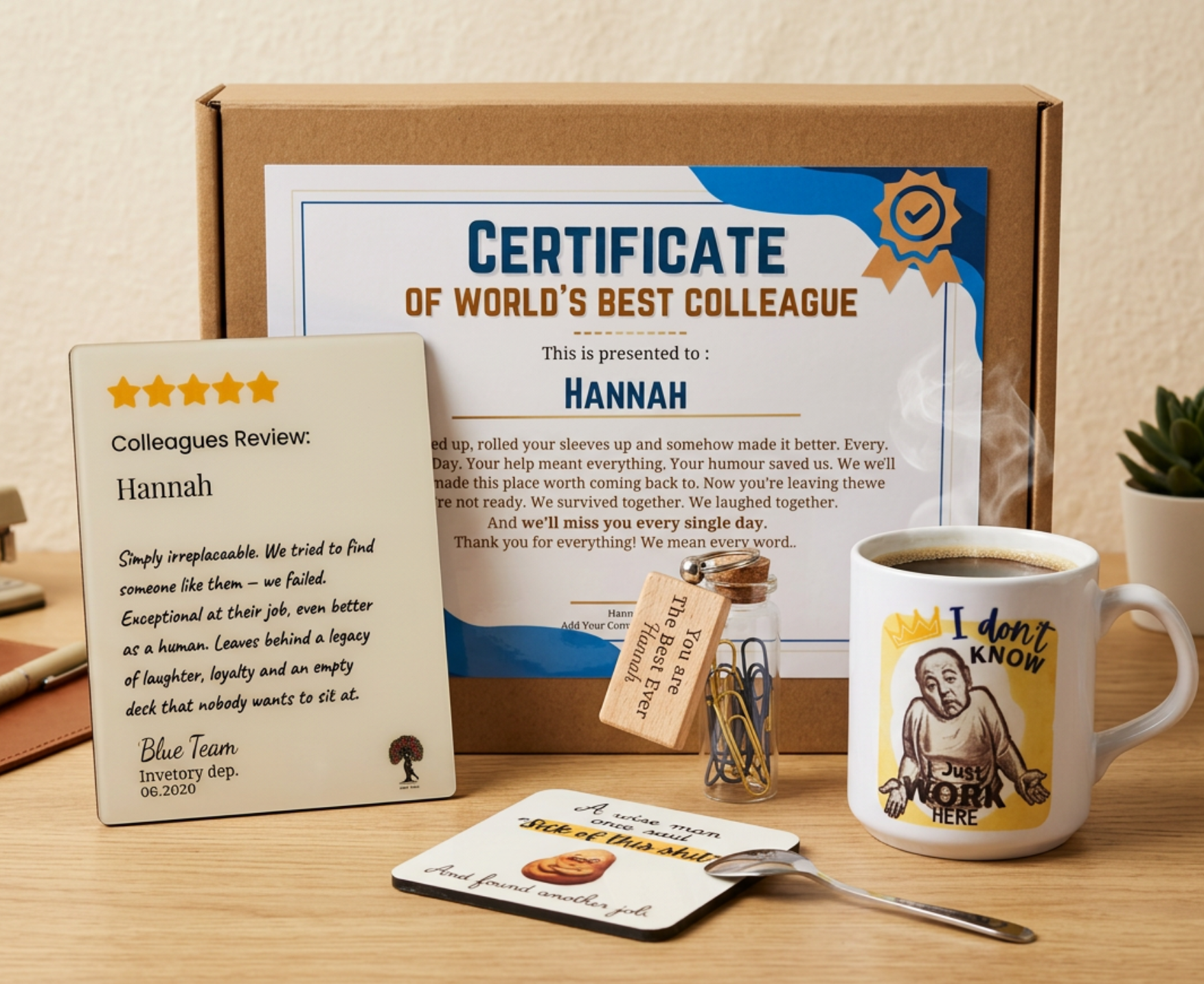 Funny Leaving Gift Box for Colleague | Personalised World's Best Colleague Set