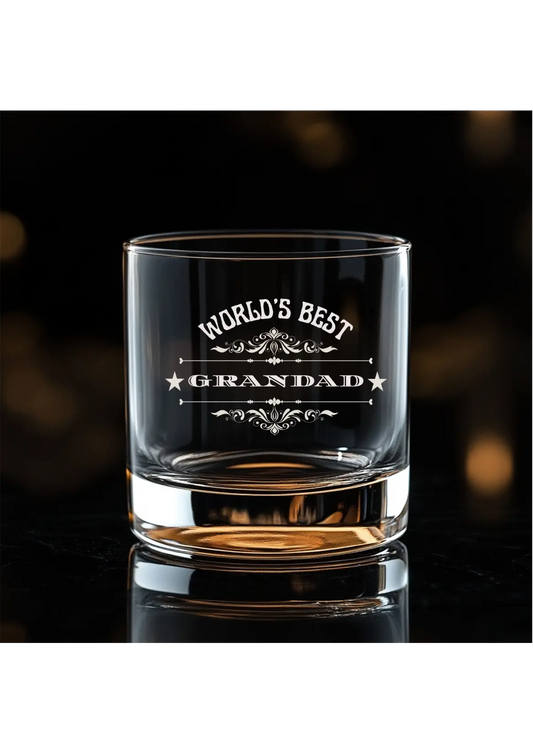 Personalised Father's Day Whisky Tumbler Glass, Engraved Krevana Personalised Father's Day Whisky Tumbler Glass, Engraved