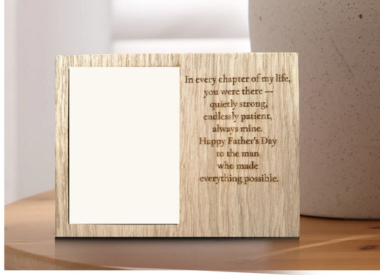 Personalised Father's Day Photo Frame — Engraved Wooden Picture Frame with Custom Message | Optional Luxury Gift Box Krevana Personalised Father's Day Photo Frame — Engraved Wooden Picture Frame with Custom Message | Optional Luxury Gift Box
