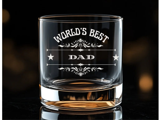 Personalised Father's Day Whisky Tumbler Glass, Engraved Krevana Personalised Father's Day Whisky Tumbler Glass, Engraved