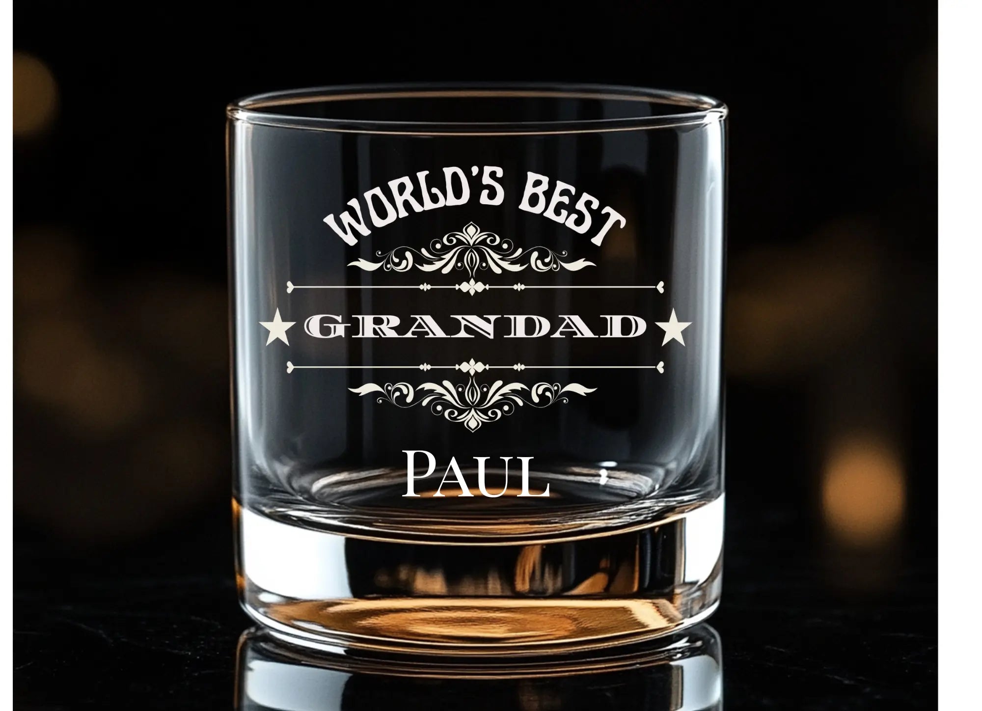 Personalised Father's Day Whisky Tumbler Glass, Engraved Krevana Personalised Father's Day Whisky Tumbler Glass, Engraved