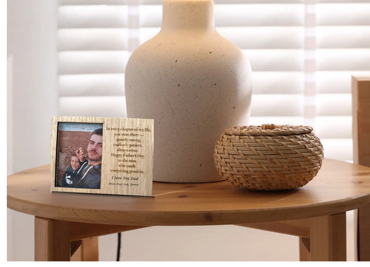 Personalised Father's Day Photo Frame — Engraved Wooden Picture Frame with Custom Message | Optional Luxury Gift Box Krevana Personalised Father's Day Photo Frame — Engraved Wooden Picture Frame with Custom Message | Optional Luxury Gift Box
