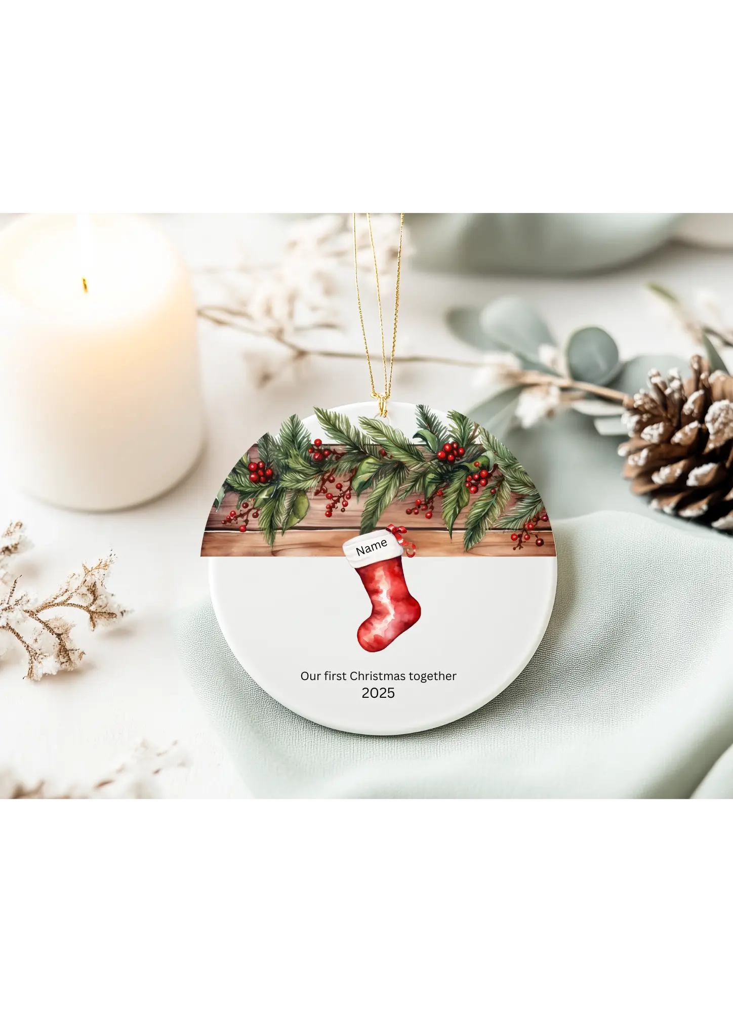 Personalised Ornament – Our First Christmas Together | Gift Box & Card | Add 1–6 Names or Custom Design Krevana Personalised Ornament – Our First Christmas Together | Gift Box & Card | Add 1–6 Names or Custom Design