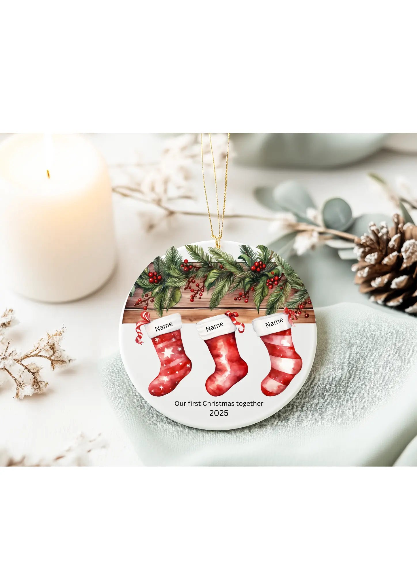 Personalised Ornament – Our First Christmas Together | Gift Box & Card | Add 1–6 Names or Custom Design Krevana Personalised Ornament – Our First Christmas Together | Gift Box & Card | Add 1–6 Names or Custom Design