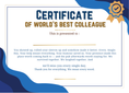 Load image into Gallery viewer, Funny World's Best Colleague Certificate | Personalised Leaving Gift A4
