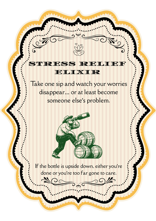 Funny Bottle Label – 3.5x5” Waterproof Self-Adhesive with Gold Frame – Hilarious Gift for Wine, Whiskey & Beer Lovers.