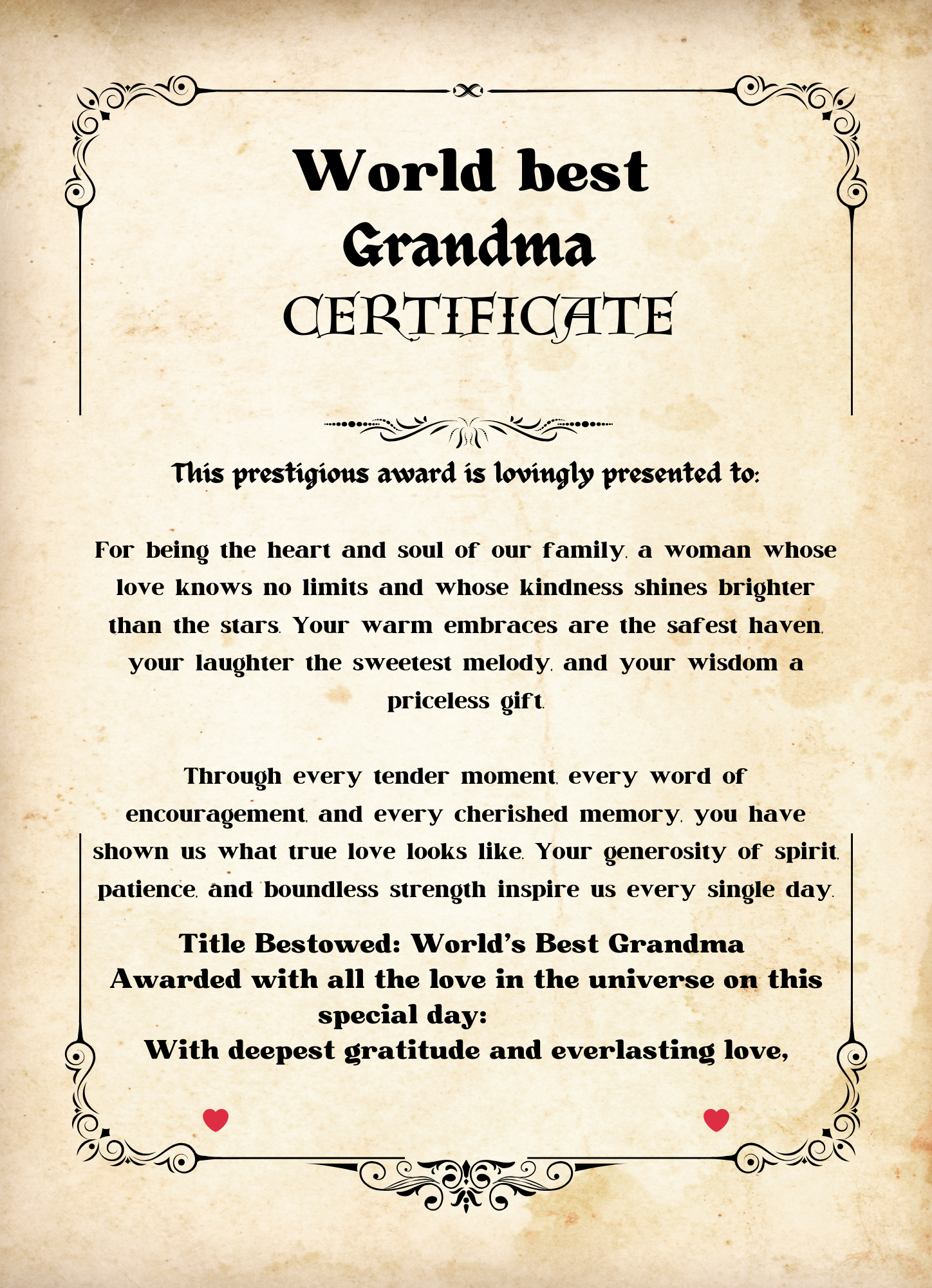 World Best Certificate, Mother's Day gift, Birthday Gift, Father Day Gift, Funny Certificate,