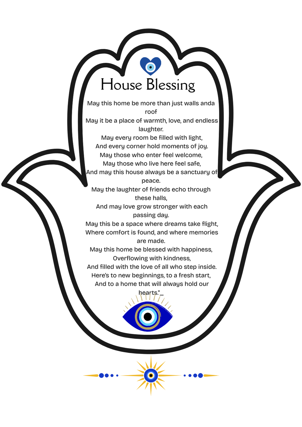 House Blessing Hamsa Hand