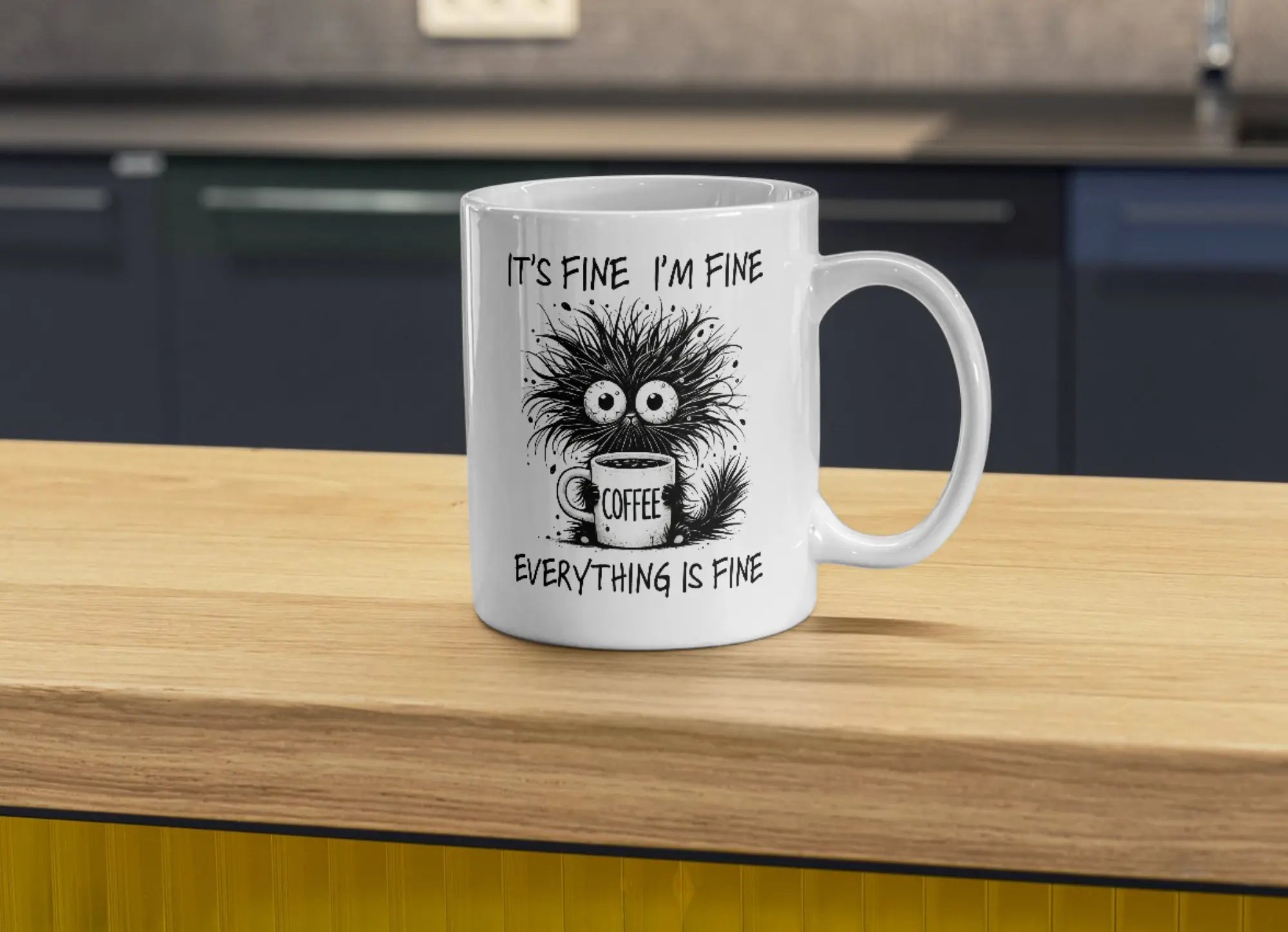 Funny Coffee Mug – “It’s Fine, I’m Fine, Everything Is Fine” | Cute Monster Design | Gift for Coffee Lovers Krevana Funny Coffee Mug – “It’s Fine, I’m Fine, Everything Is Fine” | Cute Monster Design | Gift for Coffee Lovers