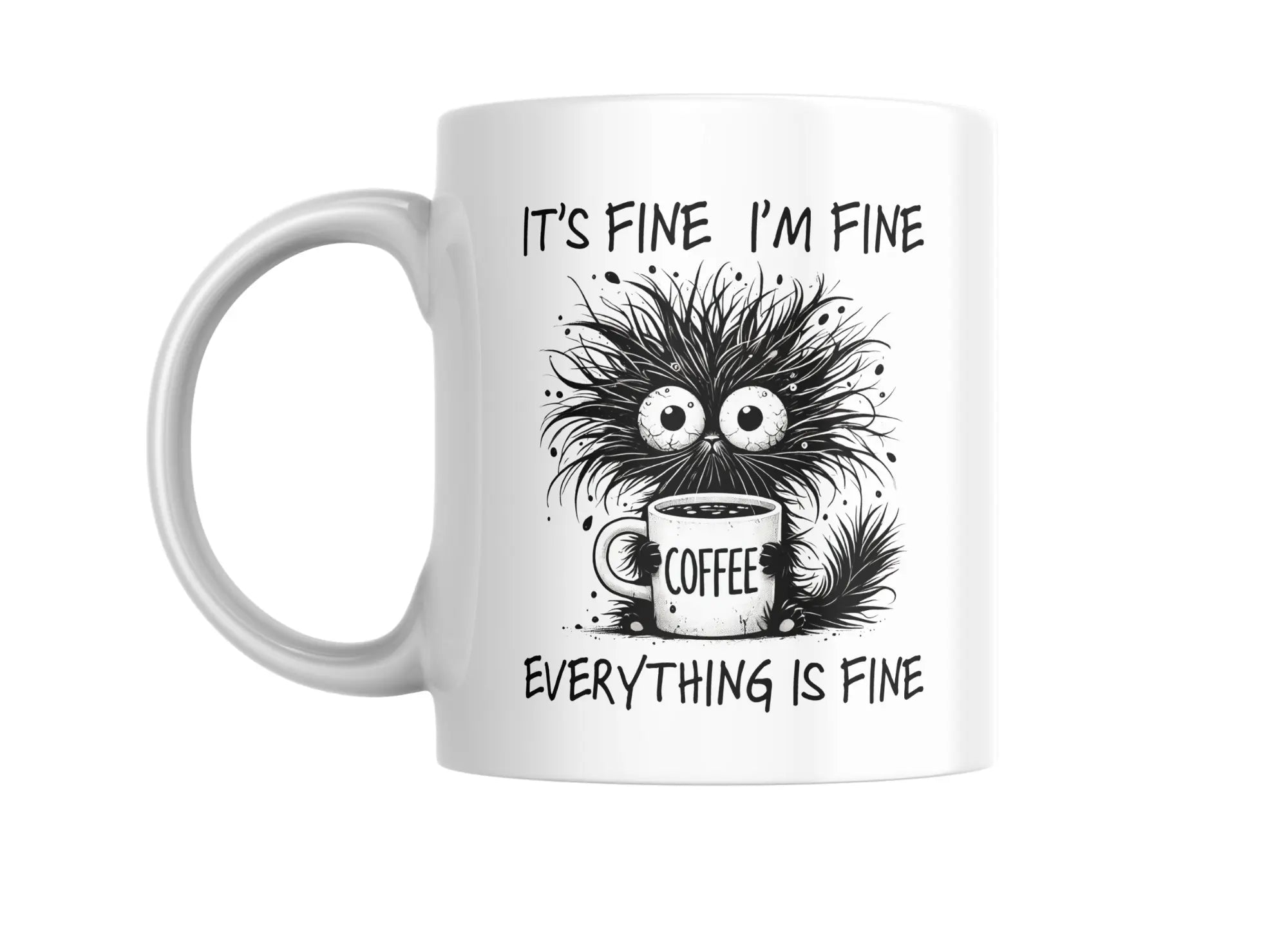 Funny Coffee Mug – “It’s Fine, I’m Fine, Everything Is Fine” | Cute Monster Design | Gift for Coffee Lovers Krevana Funny Coffee Mug – “It’s Fine, I’m Fine, Everything Is Fine” | Cute Monster Design | Gift for Coffee Lovers