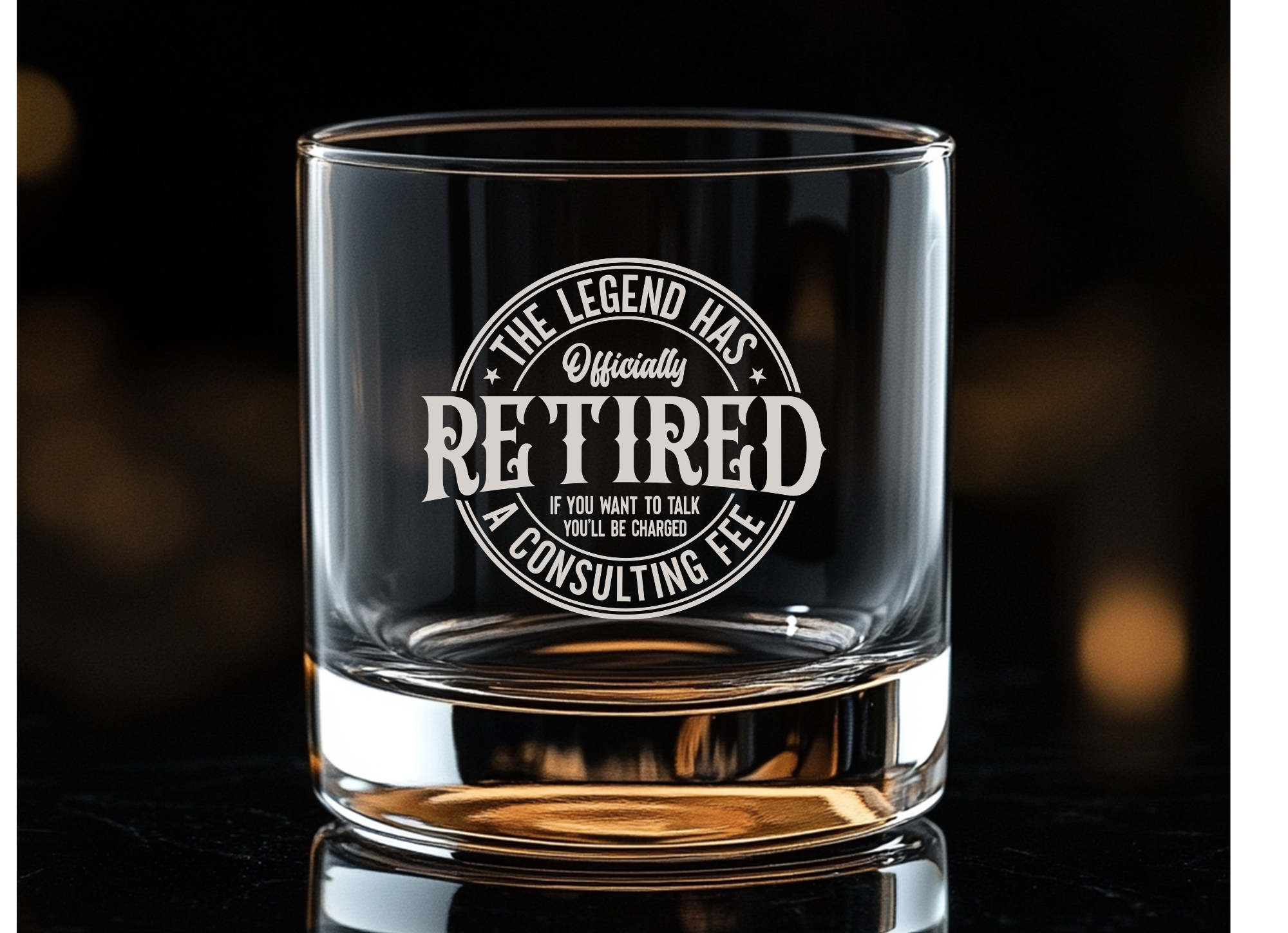 Personalised Retirement Whisky Tumbler — Engraved With Their Name