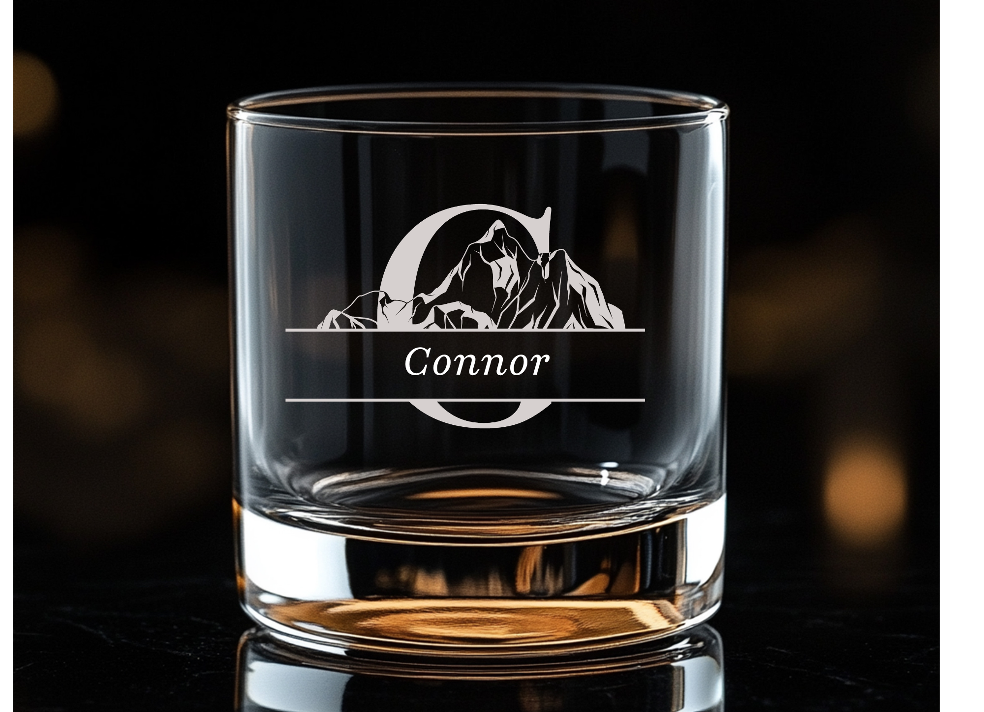 Engraved Old Fashion Whiskey Glass - 220ml