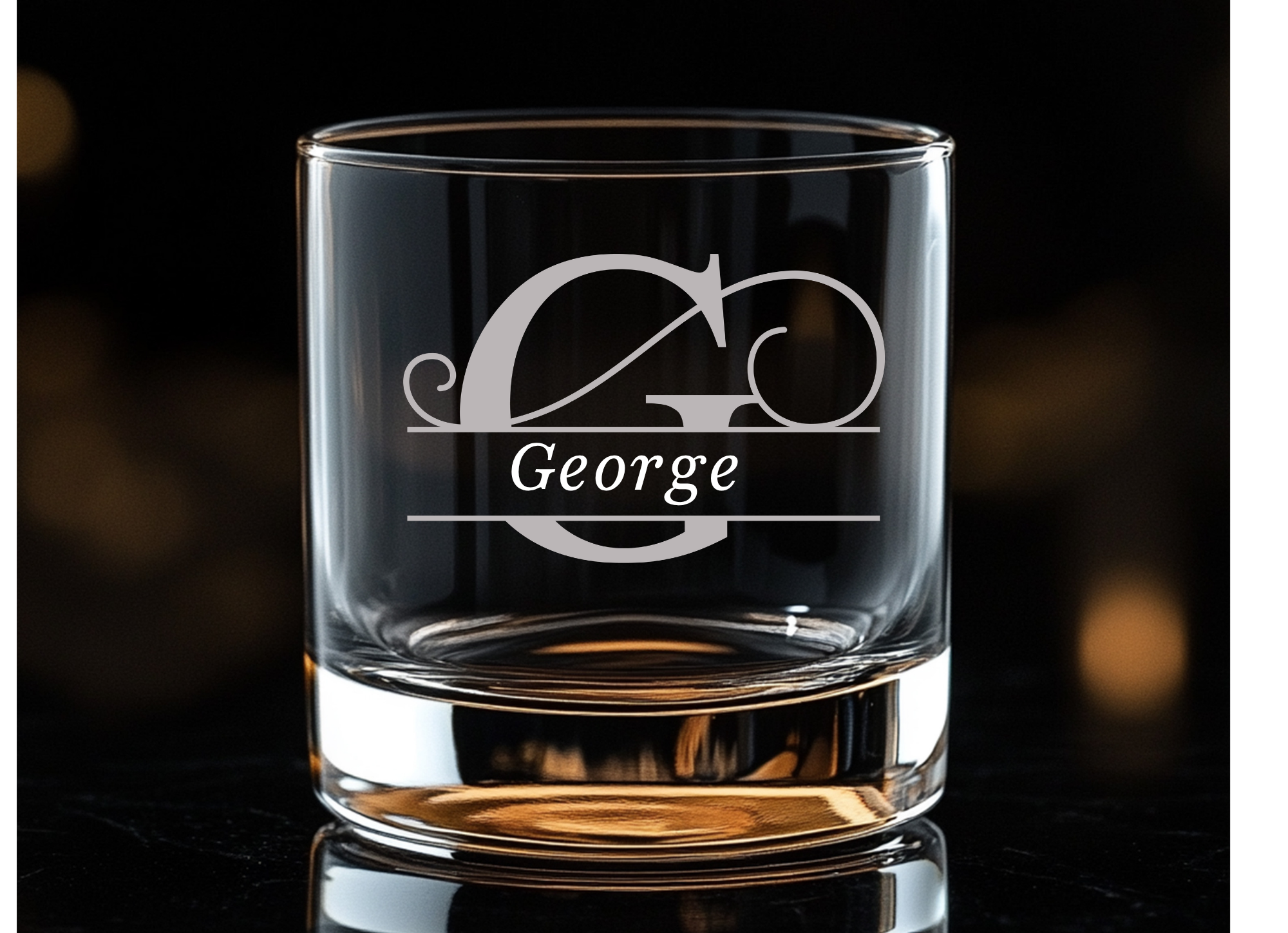 Engraved Old Fashion Whiskey Glass - 220ml