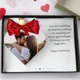 Load image into Gallery viewer, Personalised Wedding Anniversary Gift | Custom Heart Photo Keepsake for Him & Her
