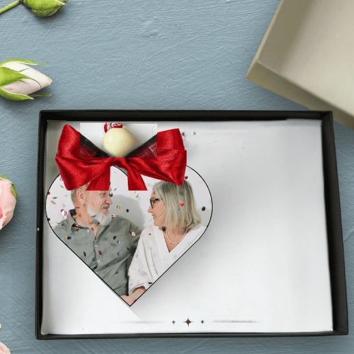 Personalised Wedding Anniversary Gift | Custom Heart Photo Keepsake for Him & Her