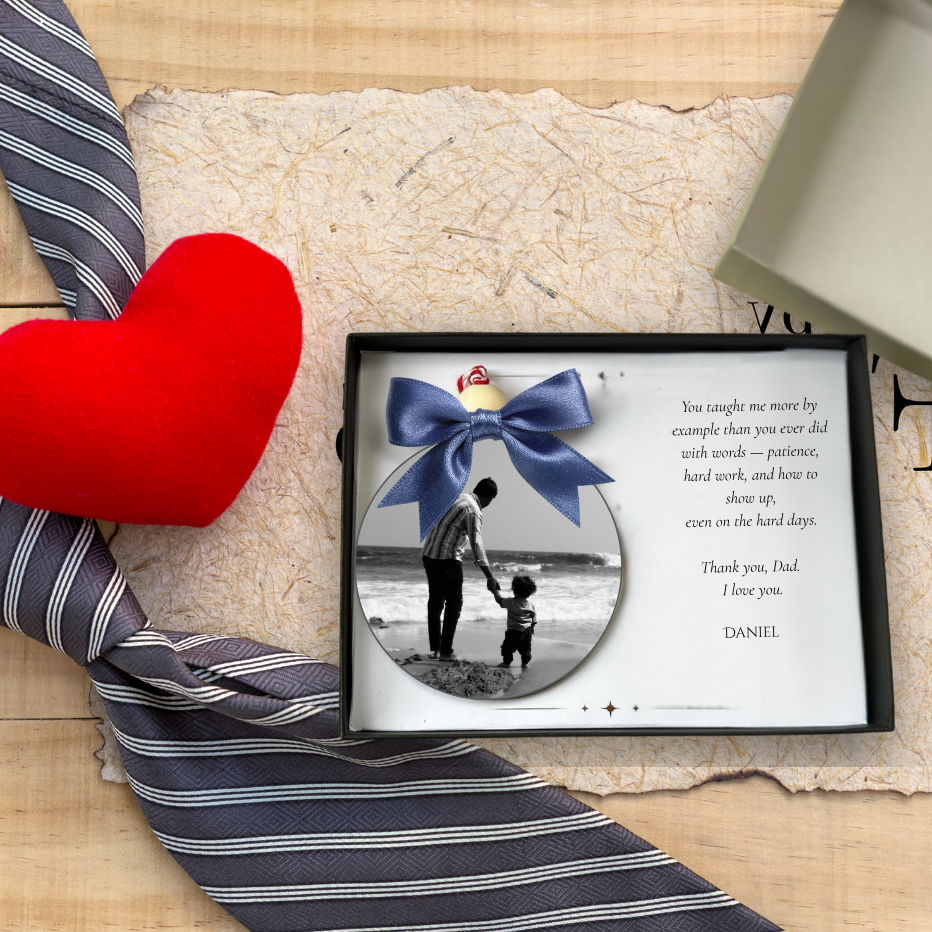 Personalised Dad Photo Ornament Gift Box | Father's Day, Birthday & Christmas Gift for Dad
