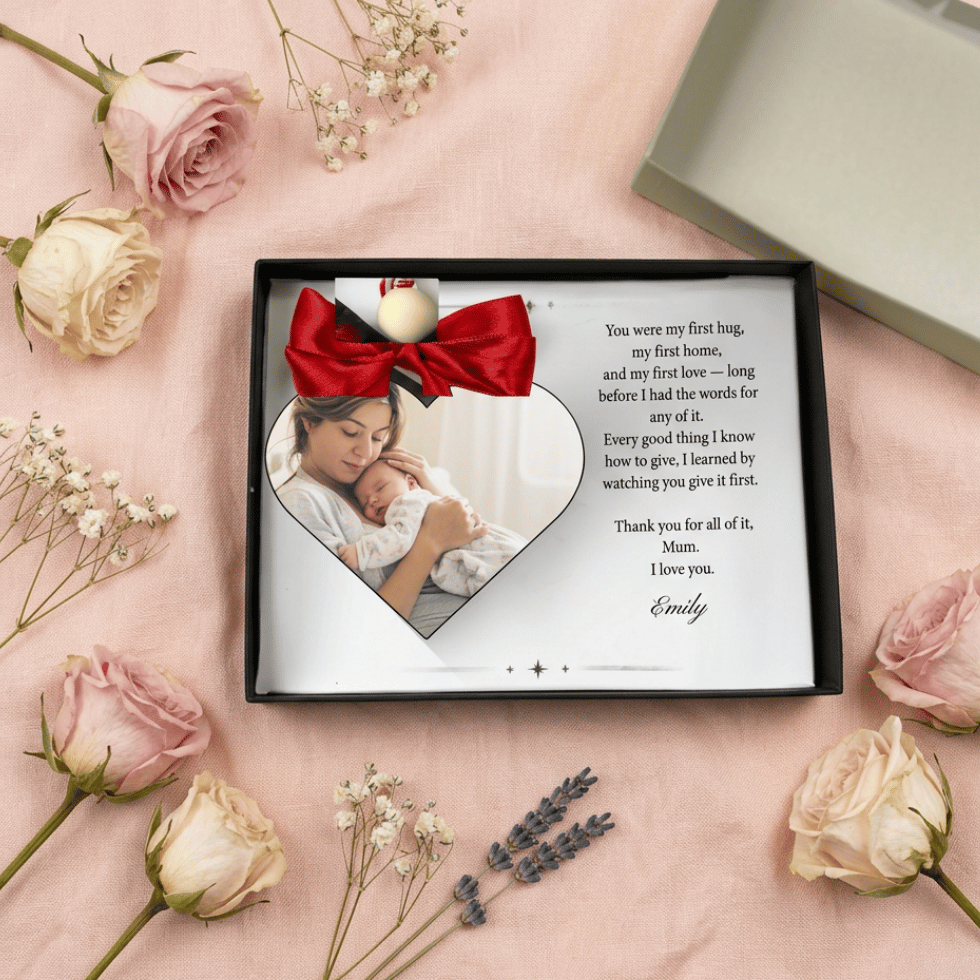 Personalised Mum Photo Gift | Custom Heart Keepsake for Mother's Day, Birthdays & Christmas