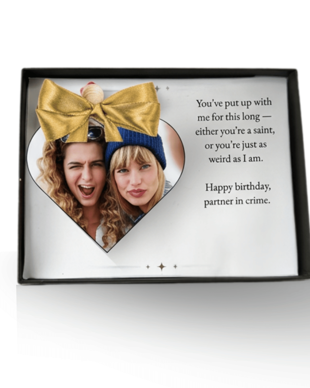 Personalised Best Friend & Work Bestie Gift | Custom Heart Photo Birthday Keepsake with Gift Box