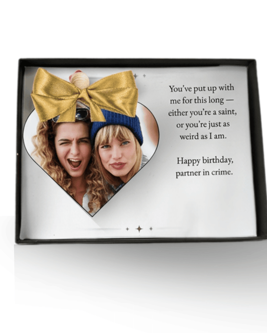 Personalised Best Friend & Work Bestie Gift | Custom Heart Photo Birthday Keepsake with Gift Box