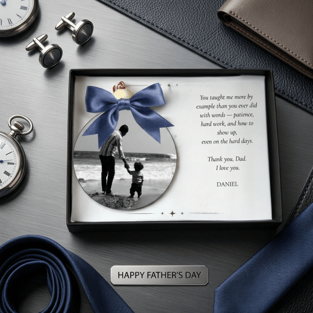 Personalised Dad Photo Ornament Gift Box | Father's Day, Birthday & Christmas Gift for Dad