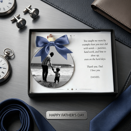 Personalised Dad Photo Ornament Gift Box | Father's Day, Birthday & Christmas Gift for Dad