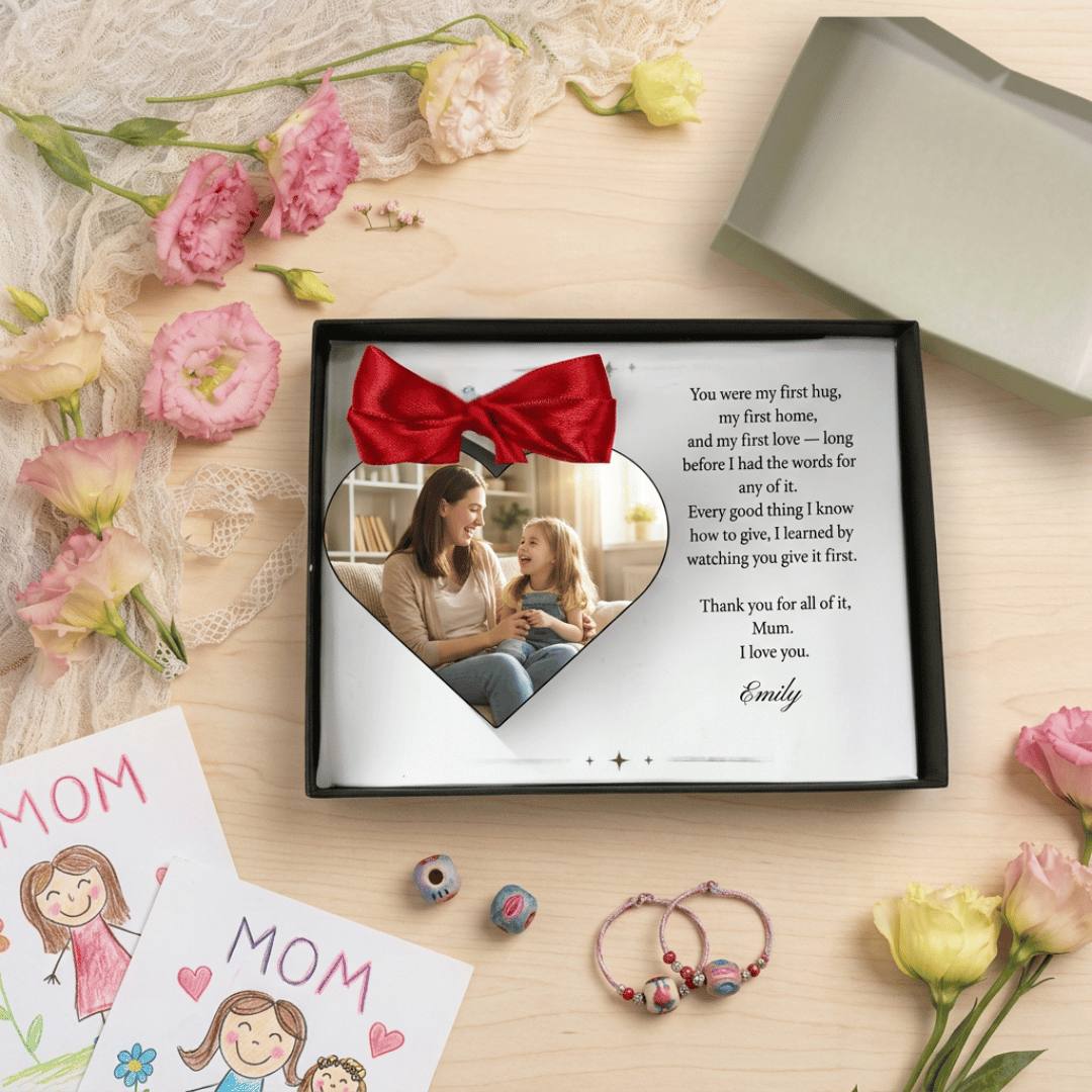Personalised Mum Photo Gift | Custom Heart Keepsake for Mother's Day, Birthdays & Christmas