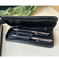 Load image into Gallery viewer, Personalised Engraved Pens Set with PU Leather Case – Ballpoint & Rollerball
