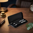 Load image into Gallery viewer, Personalised Engraved Pens Set with PU Leather Case – Ballpoint & Rollerball
