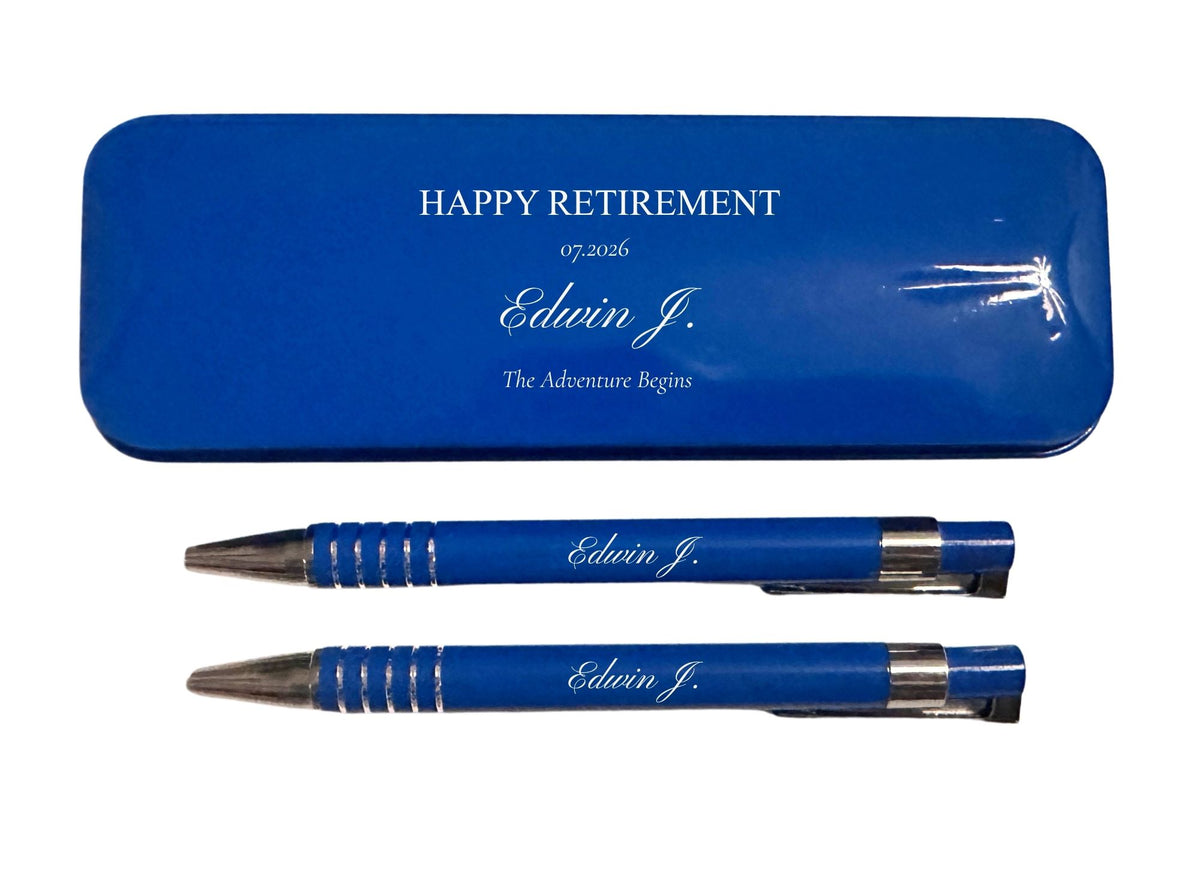 Personalised Pen and Pencil Set with Engraved Metal Case