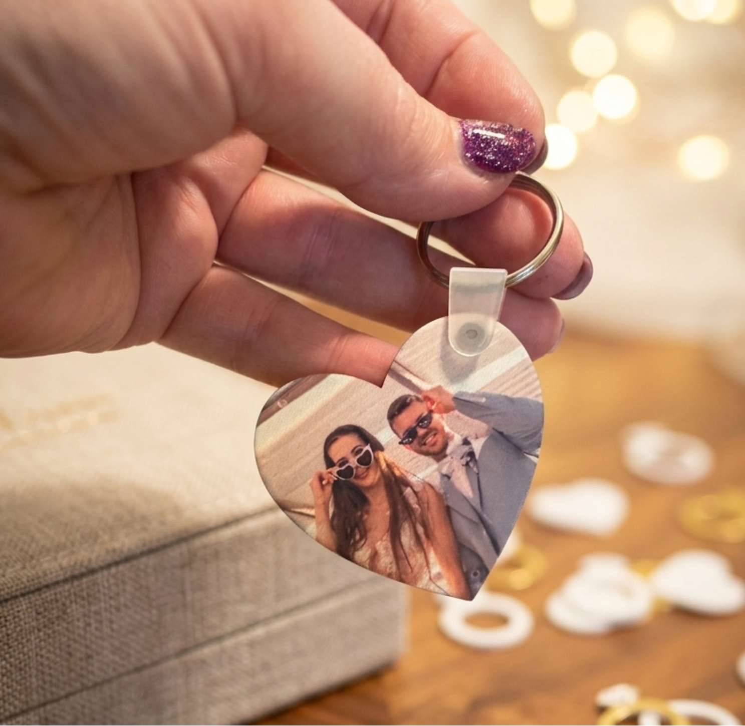 Personalized Double side printed photo keycain
