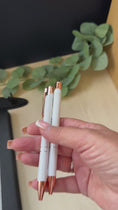 Load and play video in Gallery viewer, Personalised Pen – Rose Gold-White, Individual Name, Message or Company Details
