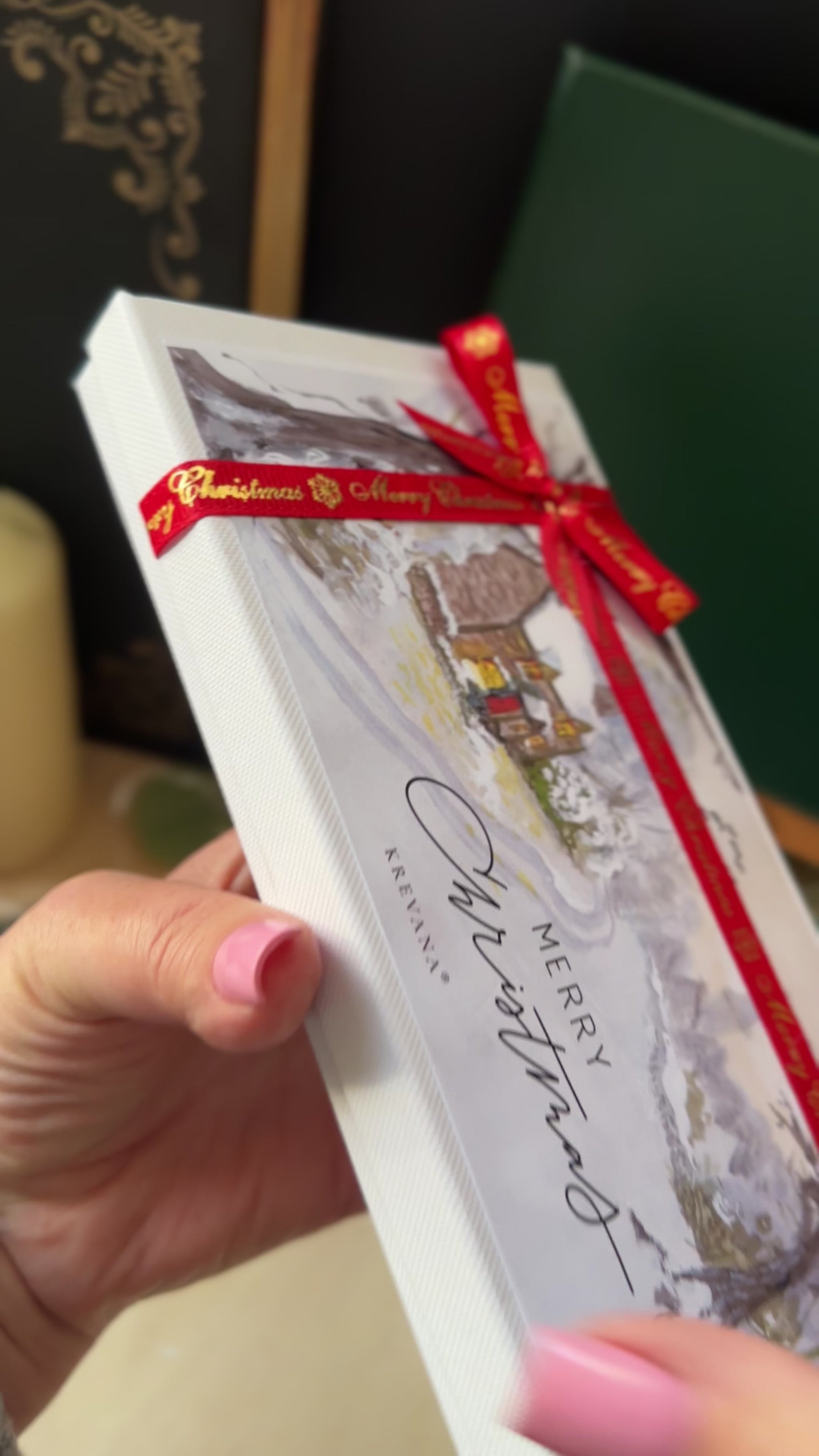 Open a small Christmas gift box