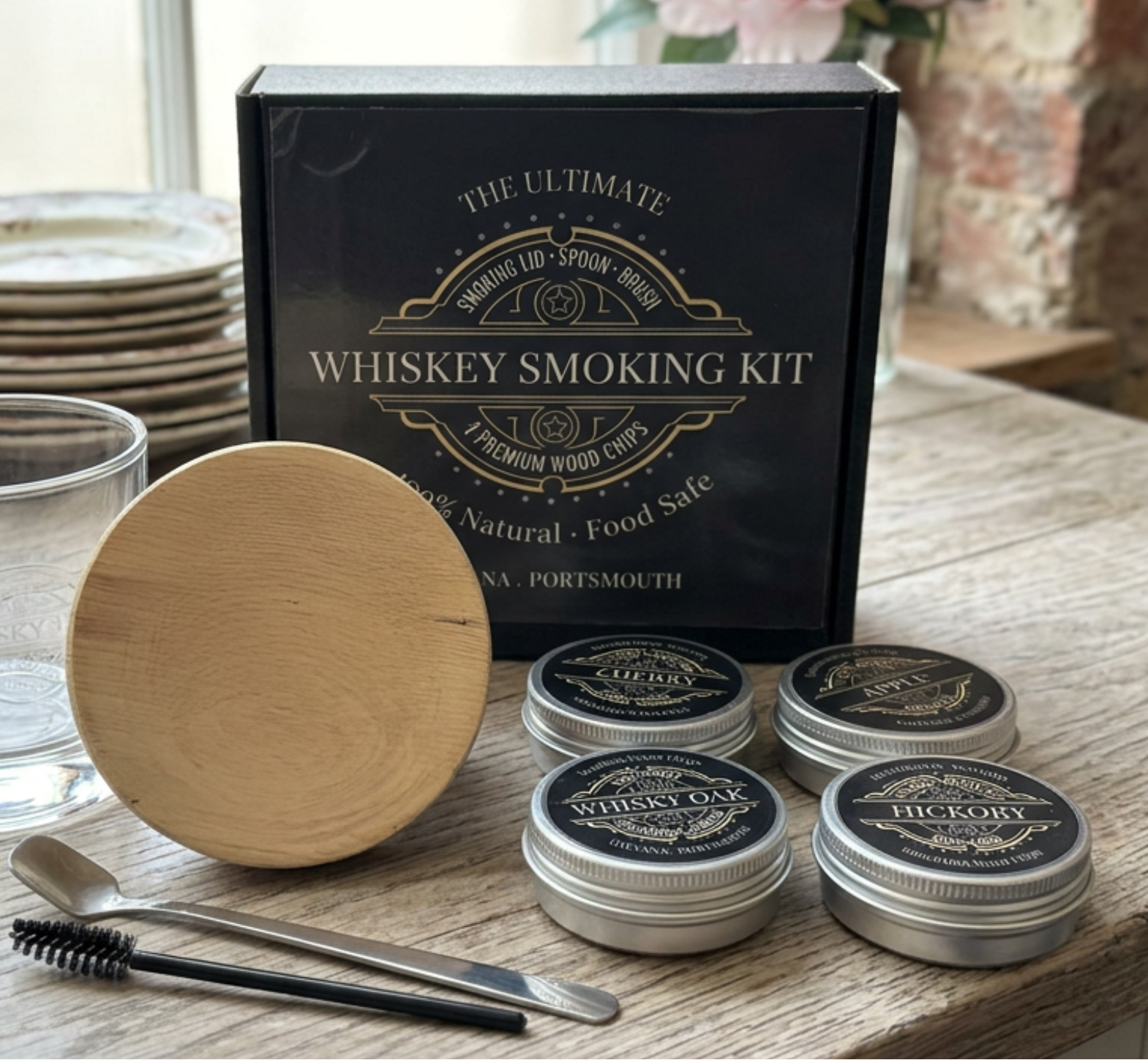 Personalised Whisky Smoker Kit | Engraved Smoking Lid