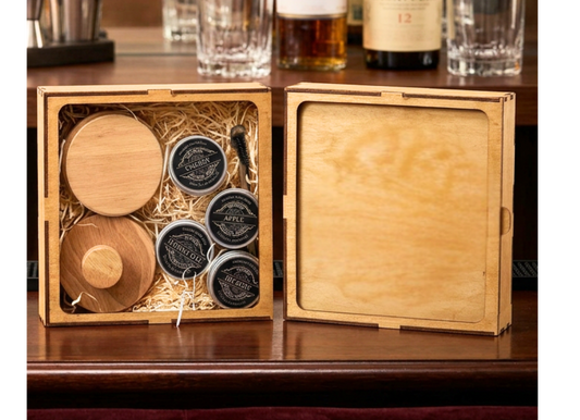 Personalized Whiskey Smoker Kit in Engraved Wooden Box | Custom Smoking Lid
