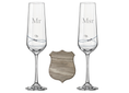 Load image into Gallery viewer, Luxury Personalised Wedding Champagne Glass Set with Plaque – Gift Box
