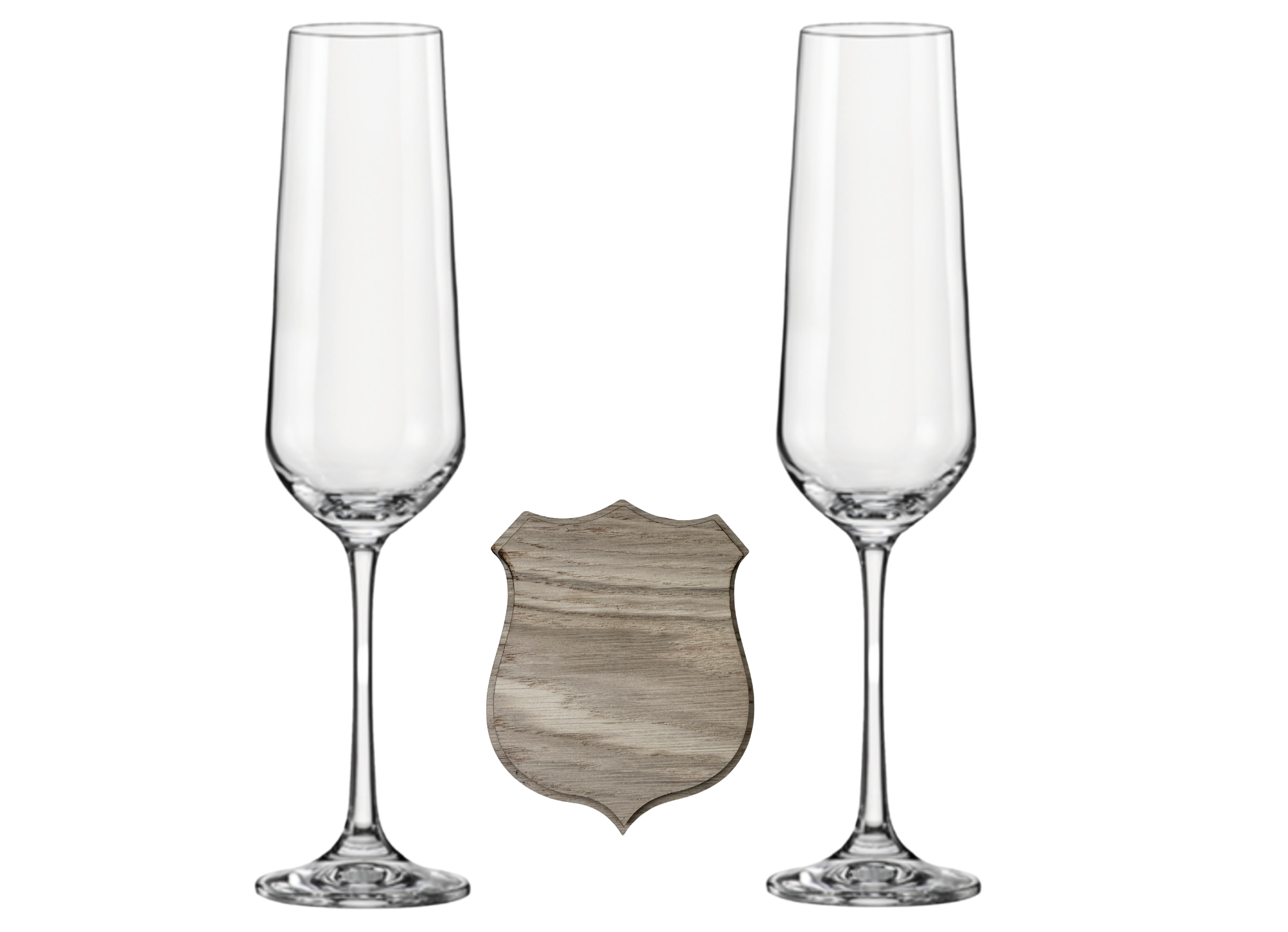 Luxury Personalised Wedding Champagne Glass Set with Plaque – Gift Box