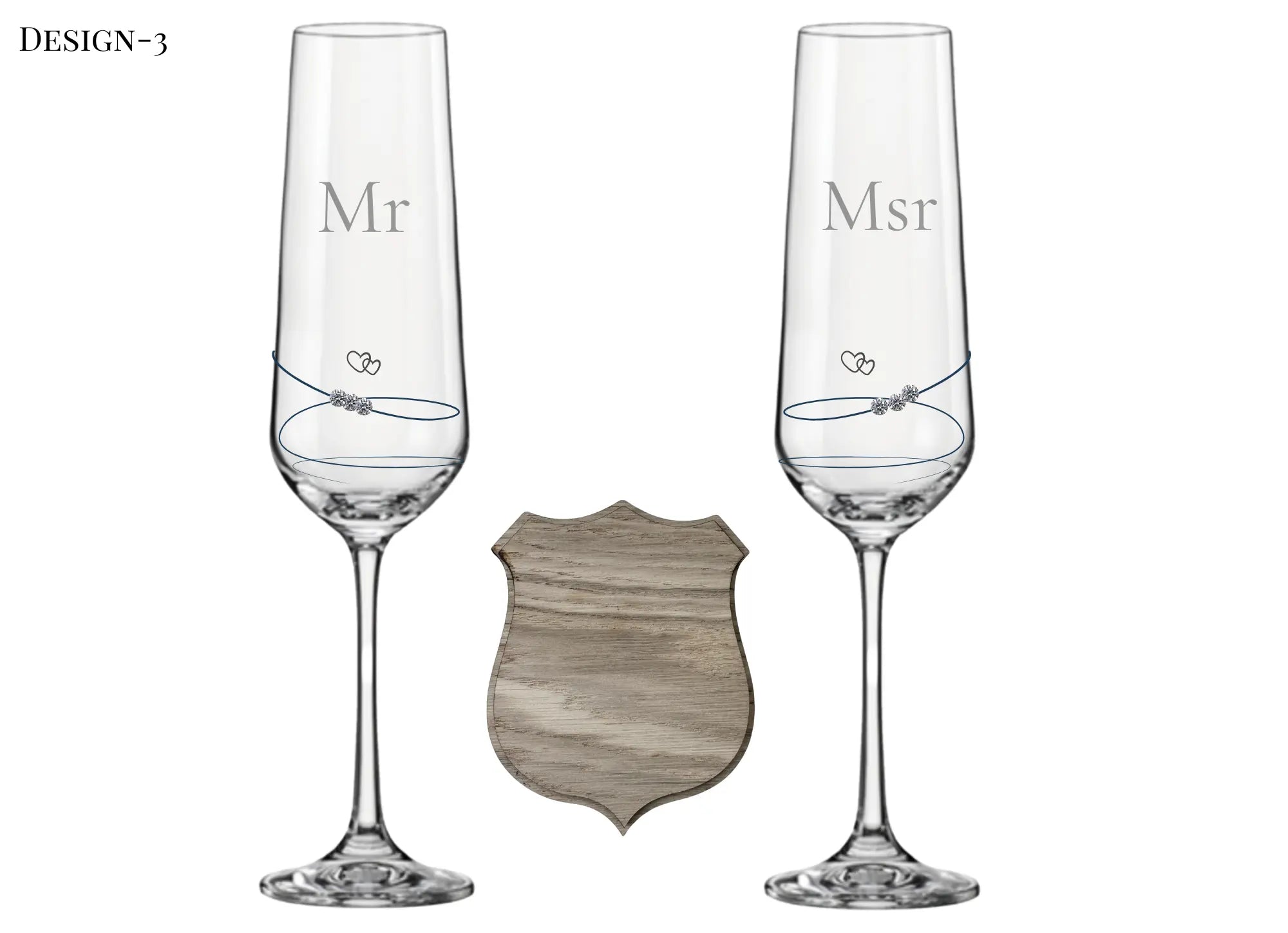 Personalised Wooden Box Wedding Gift Set — Crystal Champagne Flutes in Wooden Shadow Box UK Krevana Personalised Wooden Box Wedding Gift Set — Crystal Champagne Flutes in Wooden Shadow Box UK
