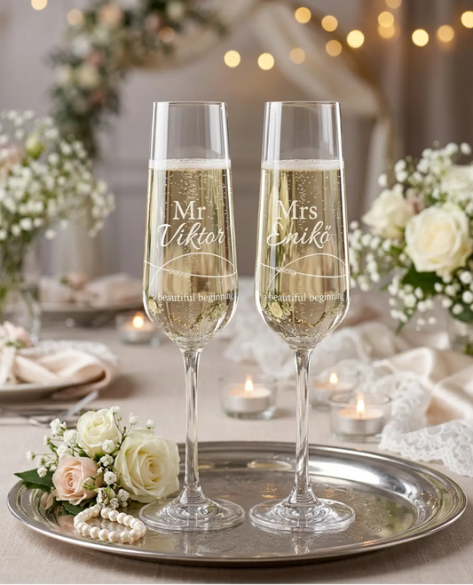 Personalised Anniversary Gift Box – Champagne Glass Set Krevana Personalised Anniversary Gift Box – Champagne Glass Set