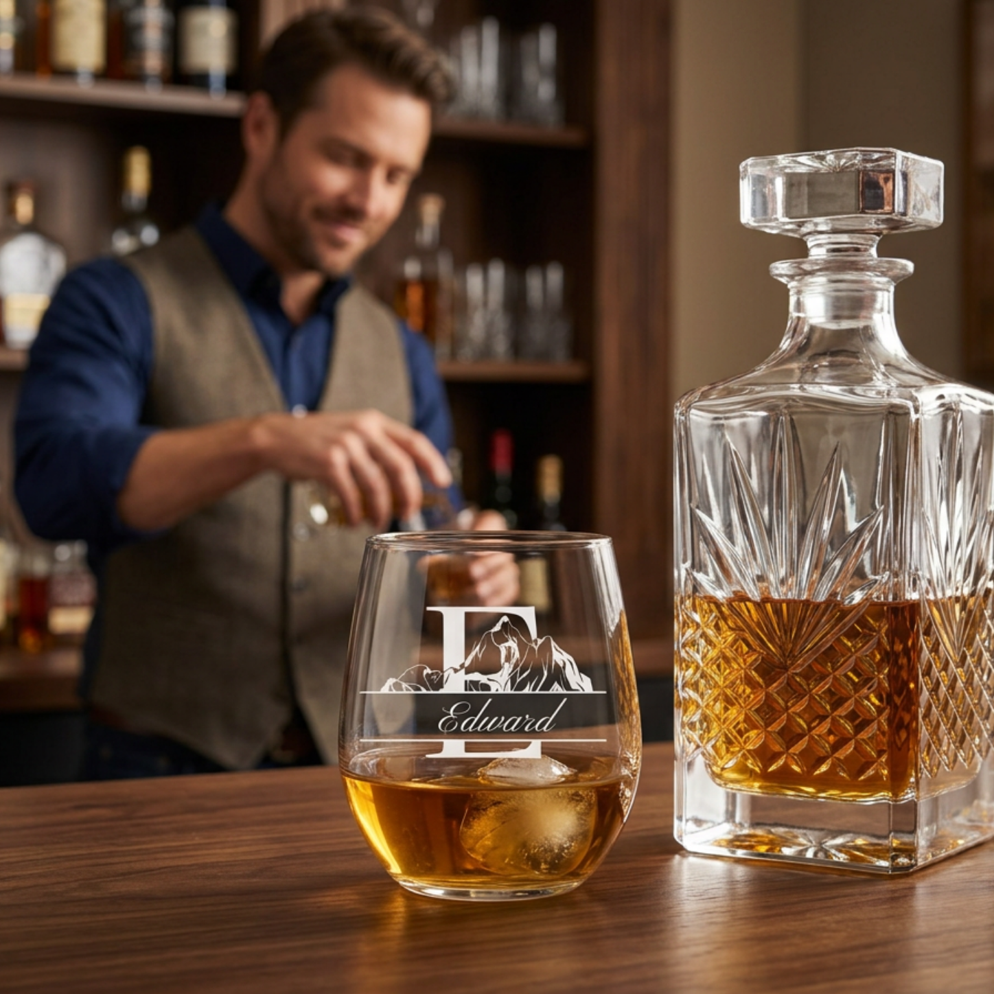 Personalised Bowl Whiskey Glass