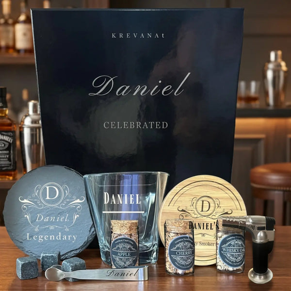 Personalized Whisky Smoker Gift Set | Engraved Whisky Gift for Men | Birthday & Christmas Krevana Personalized Whisky Smoker Gift Set | Engraved Whisky Gift for Men | Birthday & Christmas