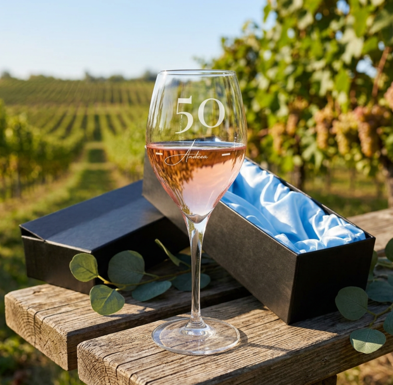 Personalised Birthday Wine Glass | Engraved Milestone Birthday Gift | Luxury Silk Gift Box