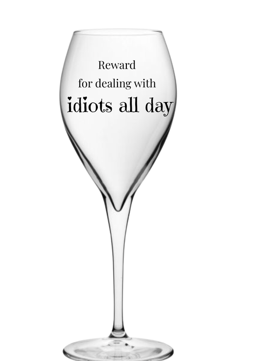 Funny Engraved Wine Glass