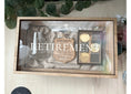 Load image into Gallery viewer, Personalised Luxury Retirement Gift Set — Wooden Shadow Box with Engraved Glass, Artisan Chocolates & Fine Art Card UK Krevana Personalised Luxury Retirement Gift Set — Wooden Shadow Box with Engraved Glass, Artisan Chocolates & Fine Art Card UK

