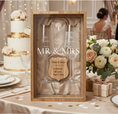 Load image into Gallery viewer, Personalized Wooden Box Wedding Gift Set — Crystal Champagne Flutes in Wooden Shadow Box UK Krevana Personalized Wooden Box Wedding Gift Set — Crystal Champagne Flutes in Wooden Shadow Box UK
